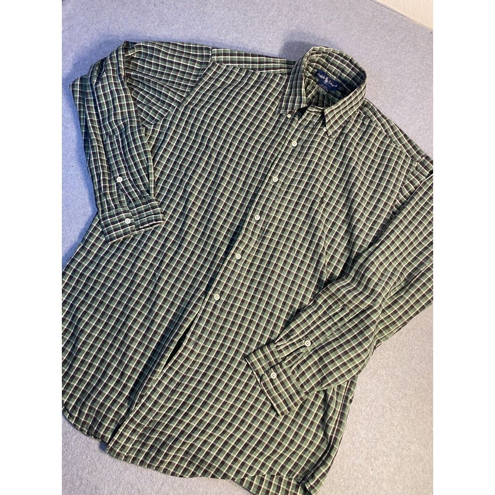 Polo Ralph Lauren Shirt Mens Medium Multicolor Plaid Long Sleeve Button Casual